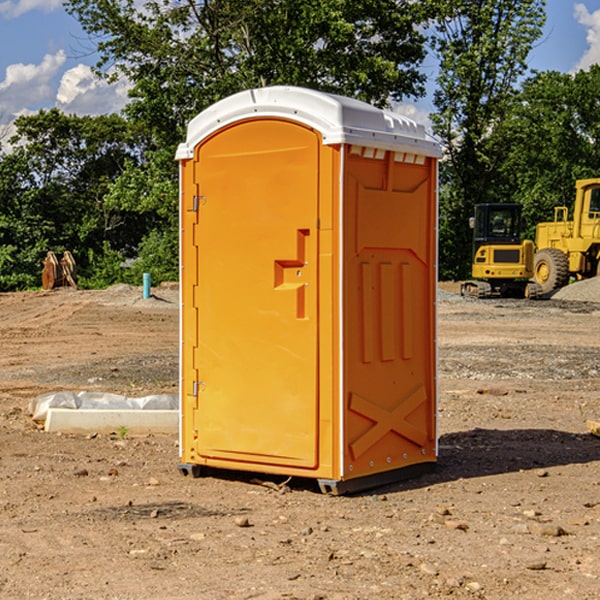 how often are the porta potties cleaned and serviced during a rental period in Whitehall